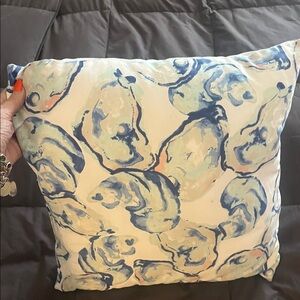 Modern Southern Home Oyster Blue and green z& pink Throw Pillow